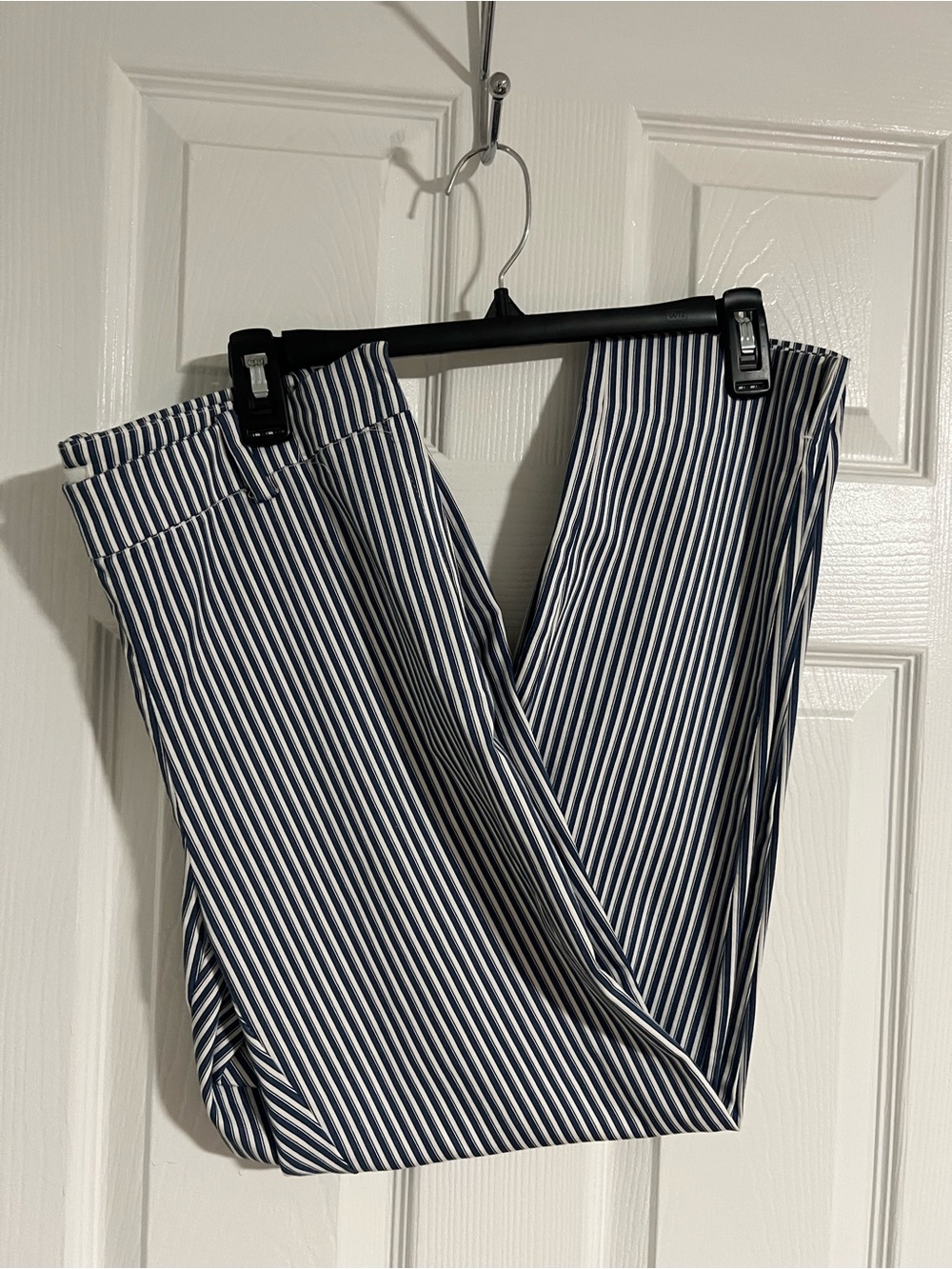 H&M Navy and White Vertical Stripe Trousers